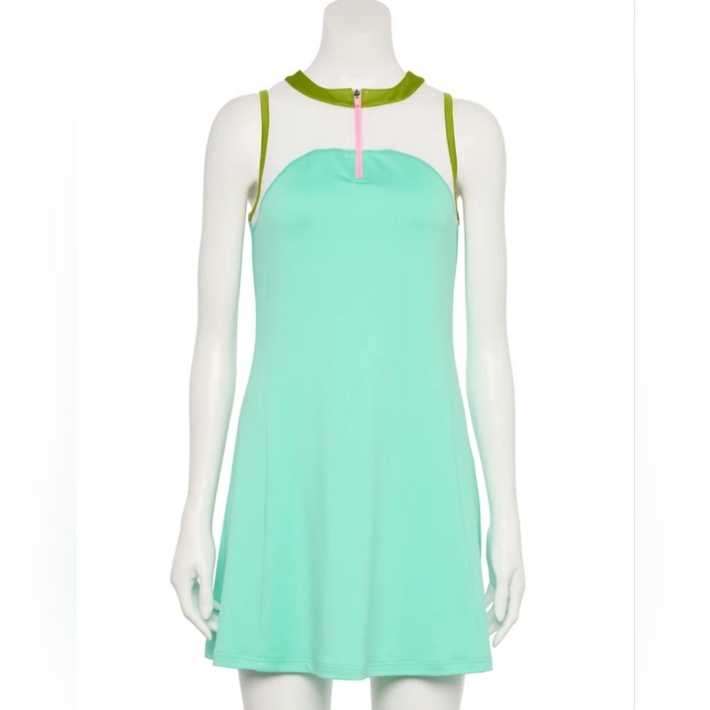 Tek Gear® Zip-Up Tennis Dress, M, Aqua Stone, NWT